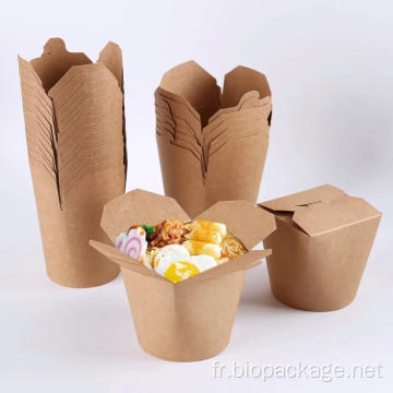 Boîte de pâtes Kraft Boîte de nouilles inférieures 16oz / 26oz / 32oz